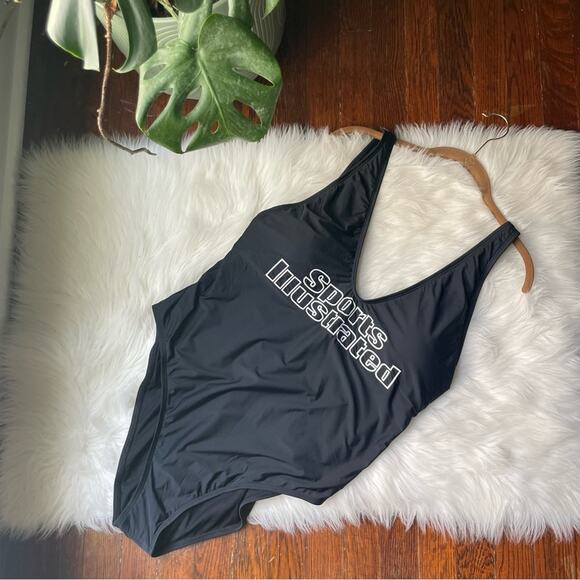 Sports Illustrated Black Low Back Plus Size Swimsuit One Piece NWT - Picture 1 of 4